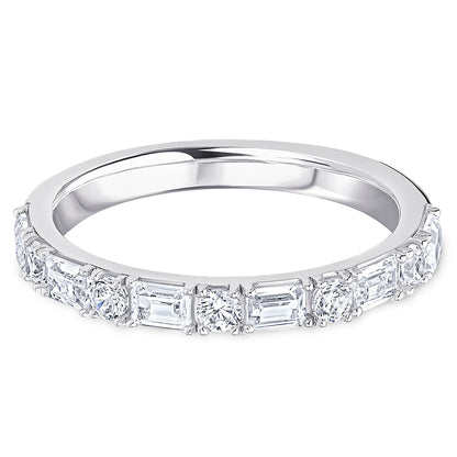 Landscape Claw Set Brilliant &amp; Baguette Cut Diamond Wedding Band | 0.75ct