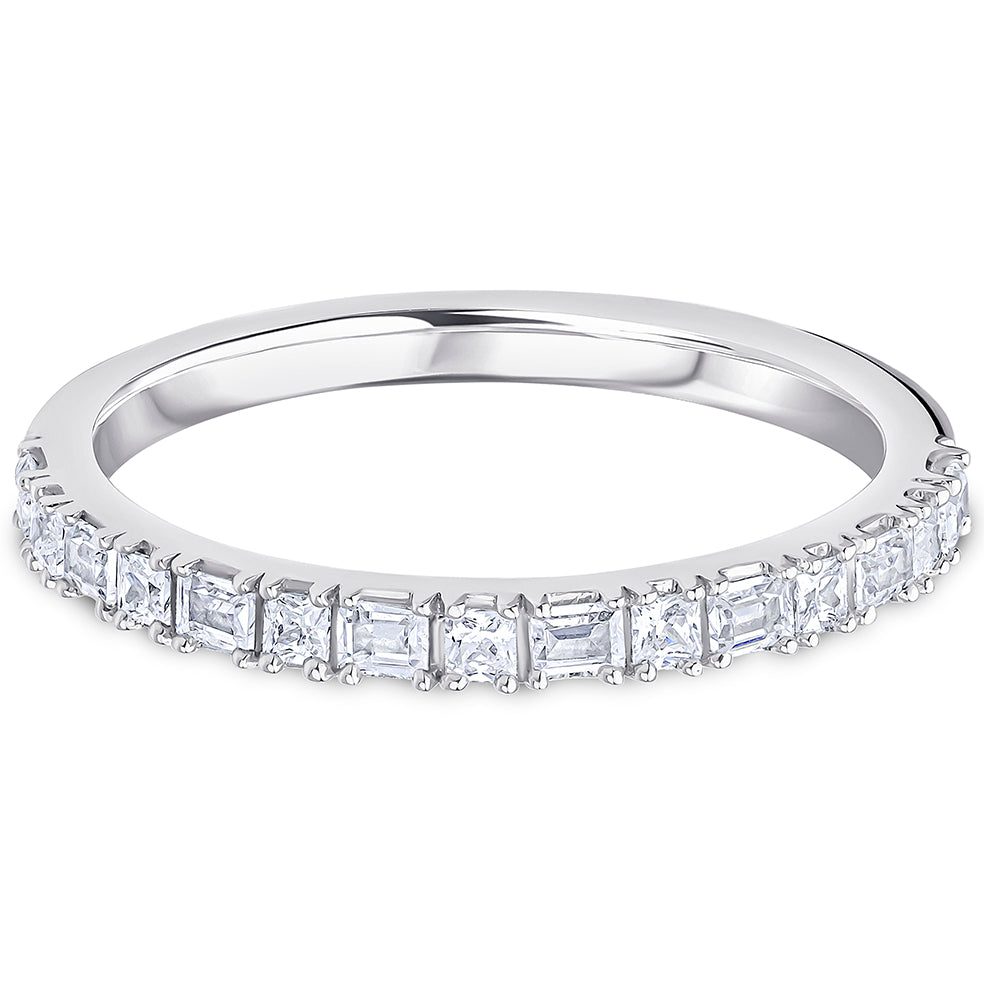 Landscape Claw Set Princess and Baguette Diamond Wedding Band | 0.35ct
