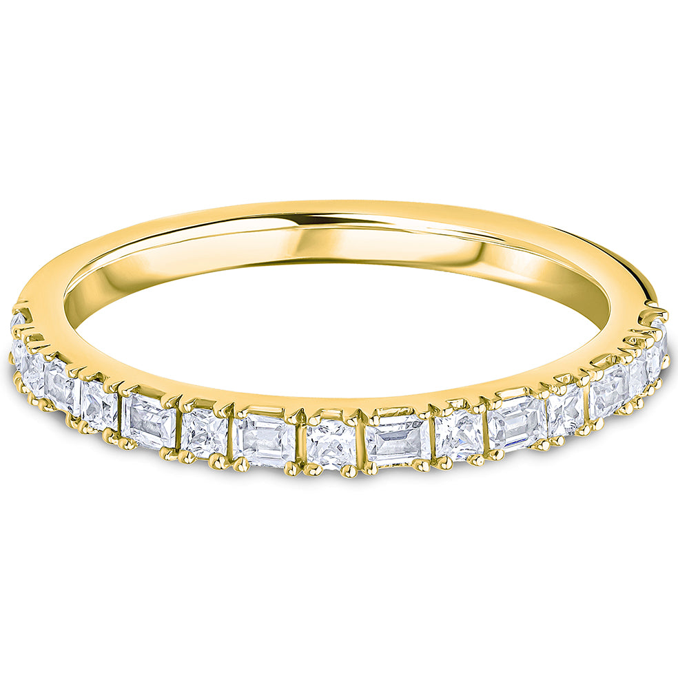 Landscape Claw Set Princess and Baguette Diamond Wedding Band | 0.35ct