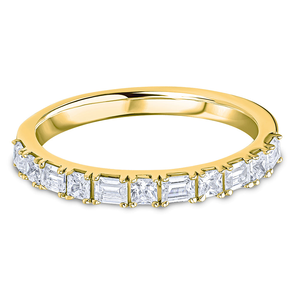 Landscape Claw Set Princess and Baguette Diamond Wedding Band | 0.60ct