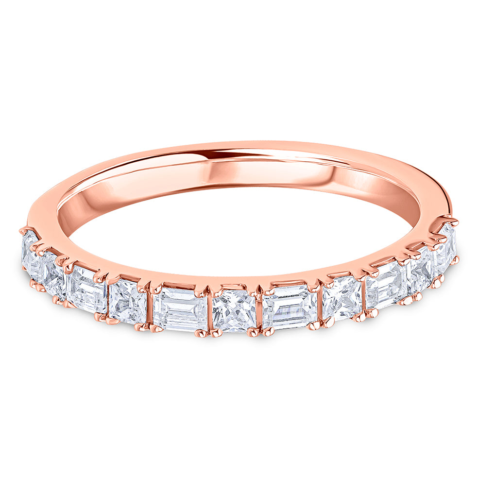 Landscape Claw Set Princess and Baguette Diamond Wedding Band | 0.60ct