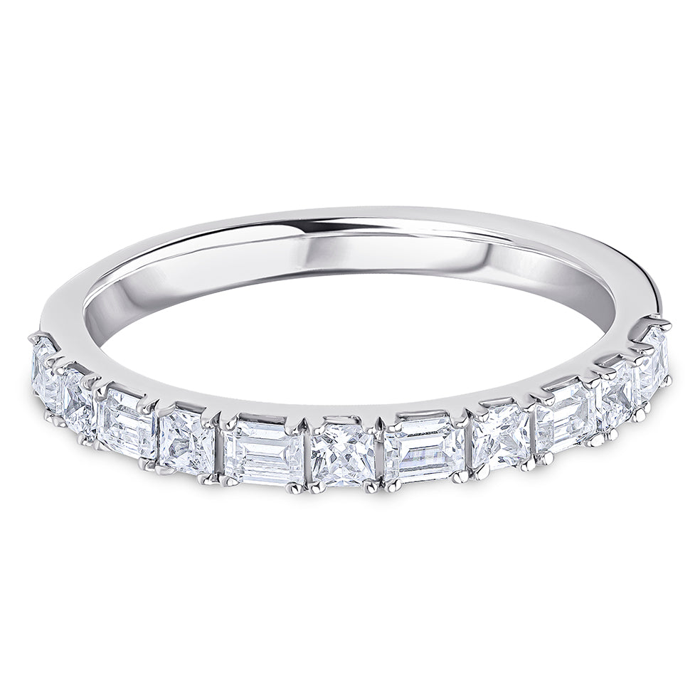 Landscape Claw Set Princess and Baguette Diamond Wedding Band | 0.60ct