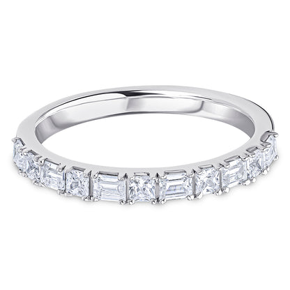 Landscape Claw Set Princess and Baguette Diamond Wedding Band | 0.60ct
