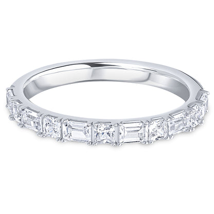 Landscape Claw Set Princess and Baguette Diamond Wedding Band | 0.75ct