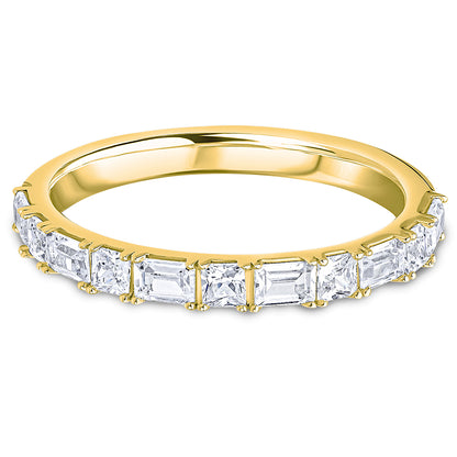 Landscape Claw Set Princess and Baguette Diamond Wedding Band | 0.75ct