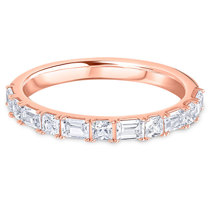 Landscape Claw Set Princess and Baguette Diamond Wedding Band | 0.75ct
