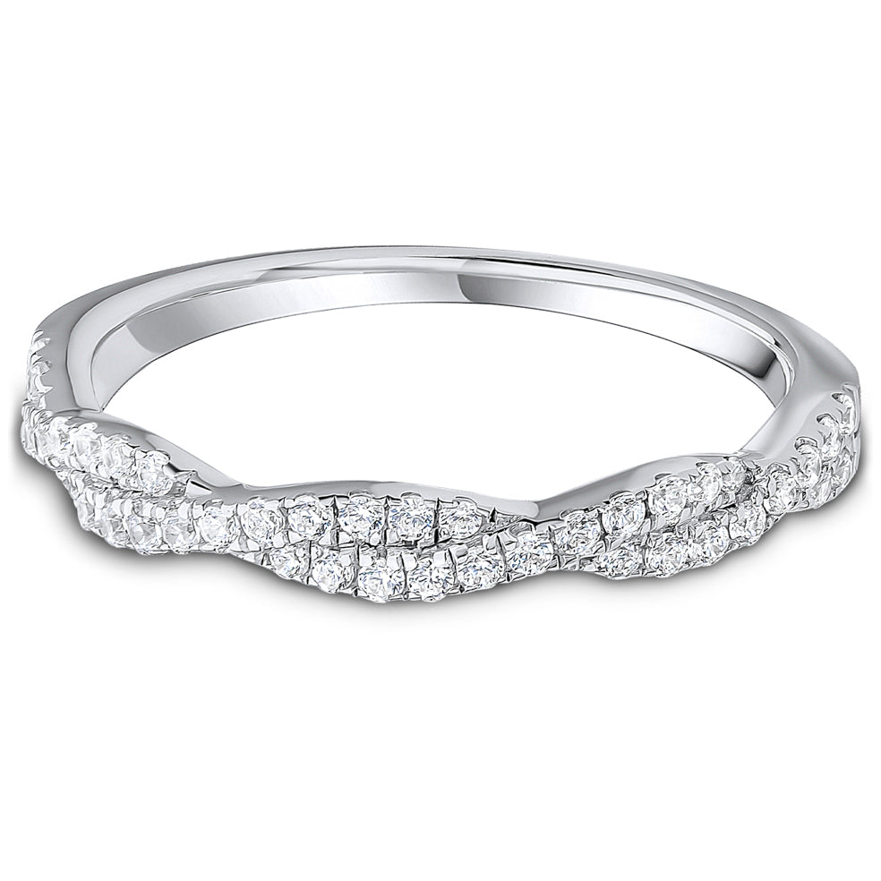 Claw Set Brilliant Cut Diamond Twisted Wedding Band | 0.25ct