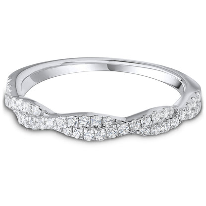 Claw Set Brilliant Cut Diamond Twisted Wedding Band | 0.25ct
