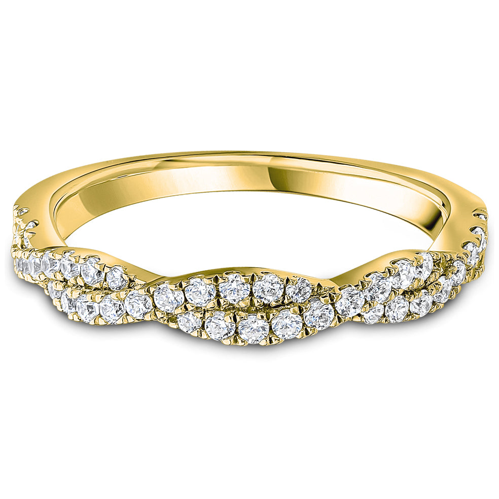 Claw Set Brilliant Cut Diamond Twisted Wedding Band | 0.33ct