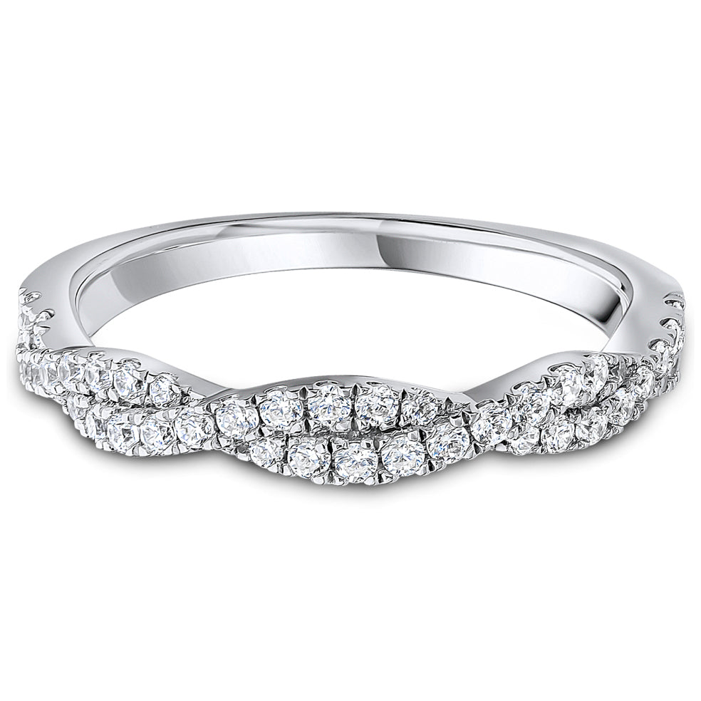 Claw Set Brilliant Cut Diamond Twisted Wedding Band | 0.33ct