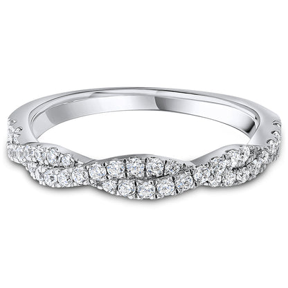 Claw Set Brilliant Cut Diamond Twisted Wedding Band | 0.33ct