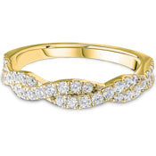 Claw Set Brilliant Cut Diamond Twisted Wedding Band | 0.50ct