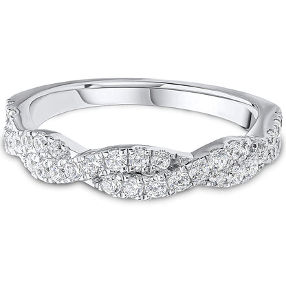 Claw Set Brilliant Cut Diamond Twisted Wedding Band | 0.50ct