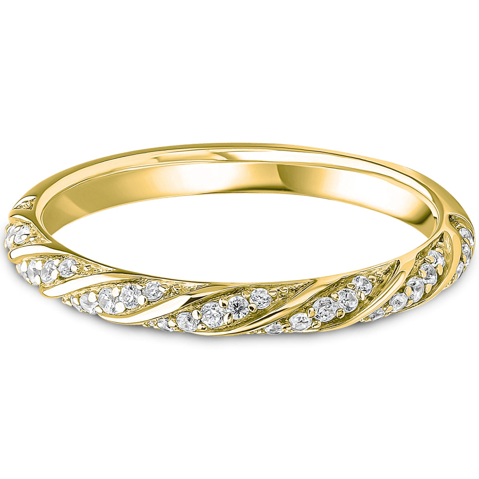 Brilliant Cut Diamond Rope Twist Wedding Band | 0.15ct