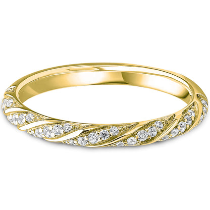 Brilliant Cut Diamond Rope Twist Wedding Band | 0.15ct