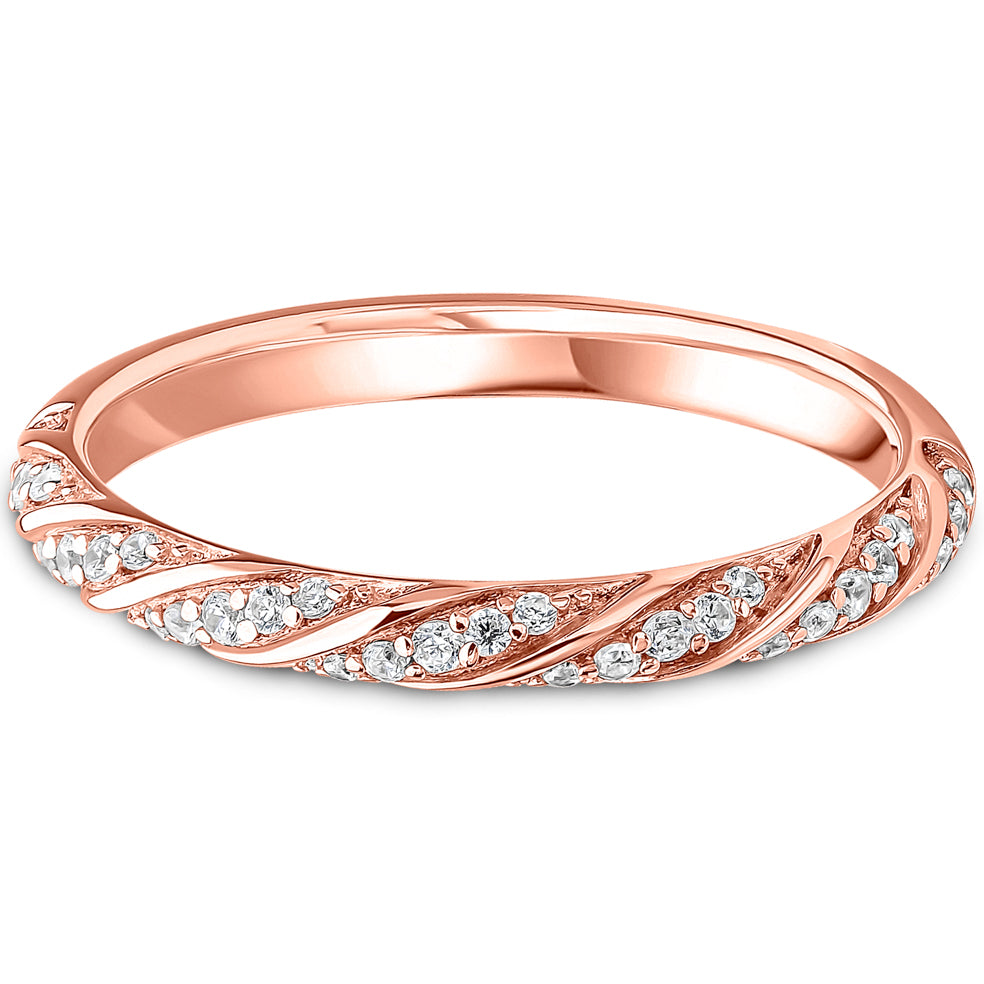 Brilliant Cut Diamond Rope Twist Wedding Band | 0.15ct