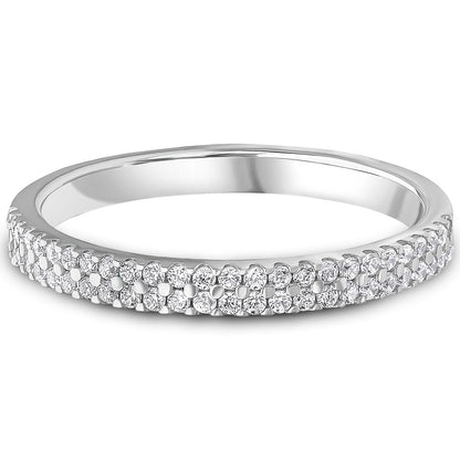 Claw Set Brilliant Cut Diamond Double Row Wedding Band | 0.25ct