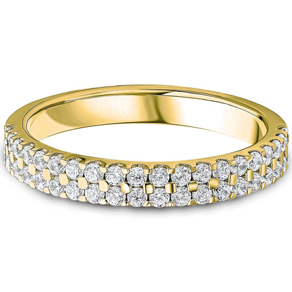 Claw Set Brilliant Cut Diamond Double Row Wedding Band | 0.50ct