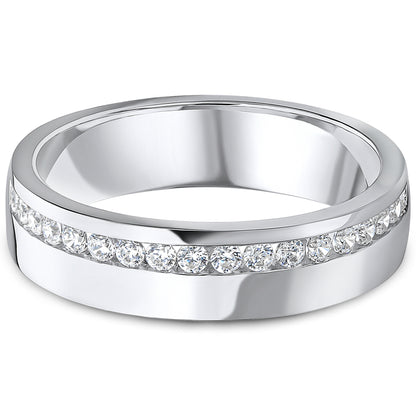 Offset Channel Set Brilliant Cut Diamond Wedding Band | 0.28ct