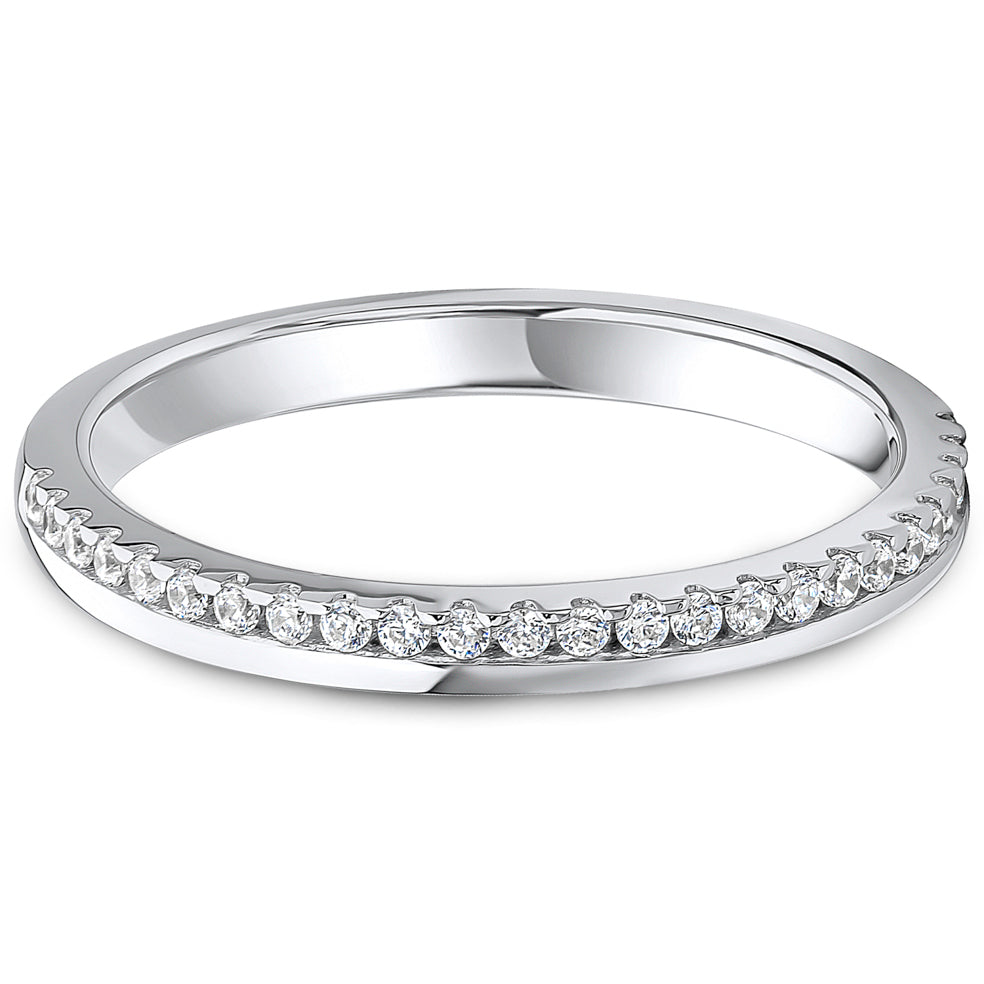 Offset Claw Set Brilliant Cut Diamond Wedding Band | 0.15ct