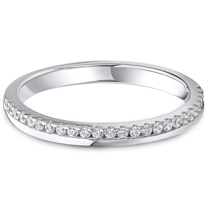 Offset Claw Set Brilliant Cut Diamond Wedding Band | 0.15ct