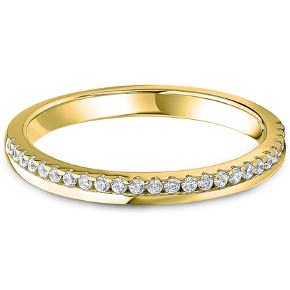 Offset Claw Set Brilliant Cut Diamond Wedding Band | 0.15ct