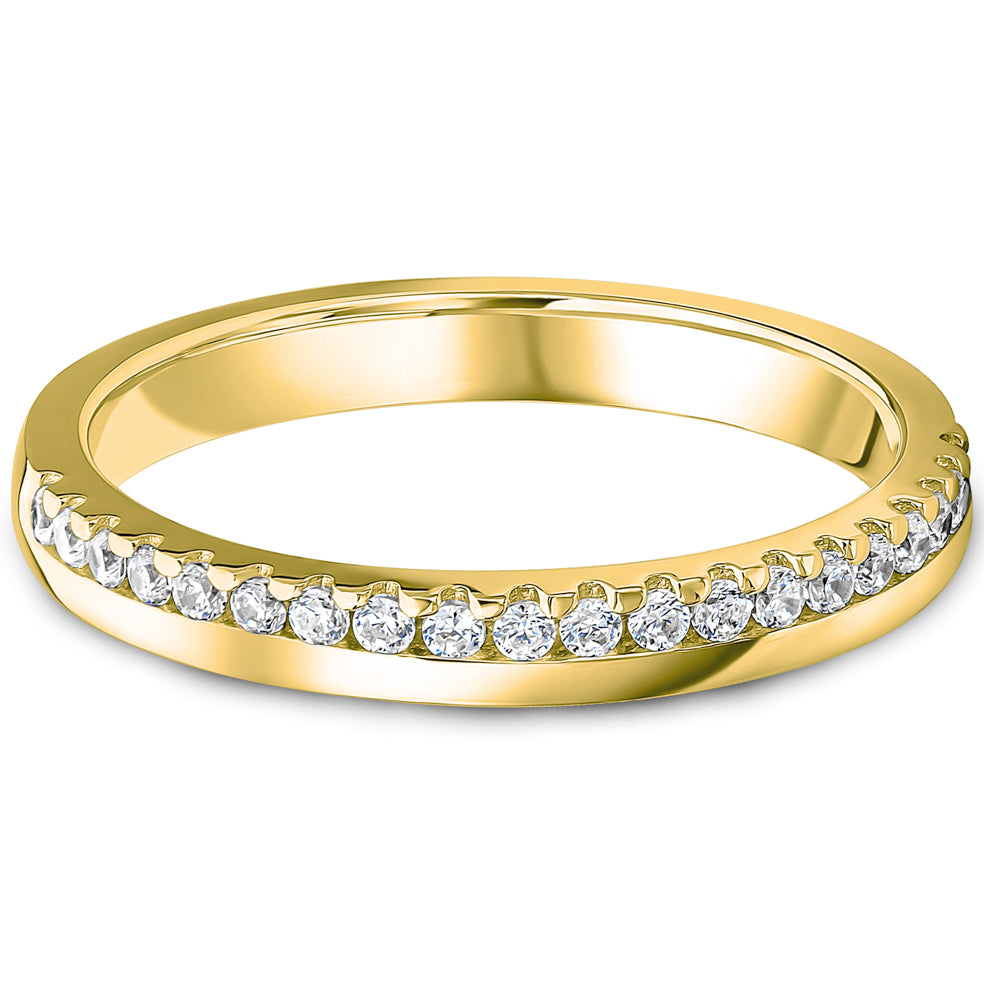 Offset Claw Set Brilliant Cut Diamond Wedding Band | 0.20ct