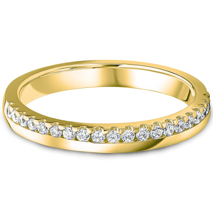 Offset Claw Set Brilliant Cut Diamond Wedding Band | 0.20ct