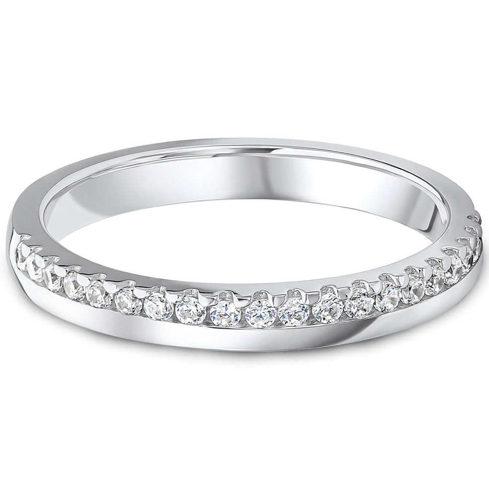 Offset Claw Set Brilliant Cut Diamond Wedding Band | 0.20ct