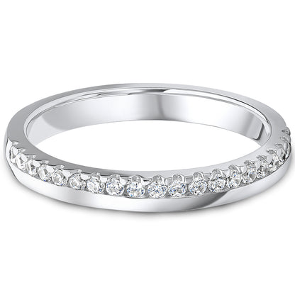 Offset Claw Set Brilliant Cut Diamond Wedding Band | 0.20ct