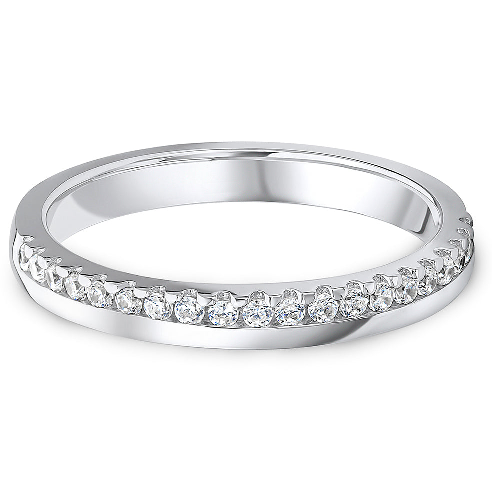 Offset Claw Set Brilliant Cut Diamond Wedding Band | 0.33ct