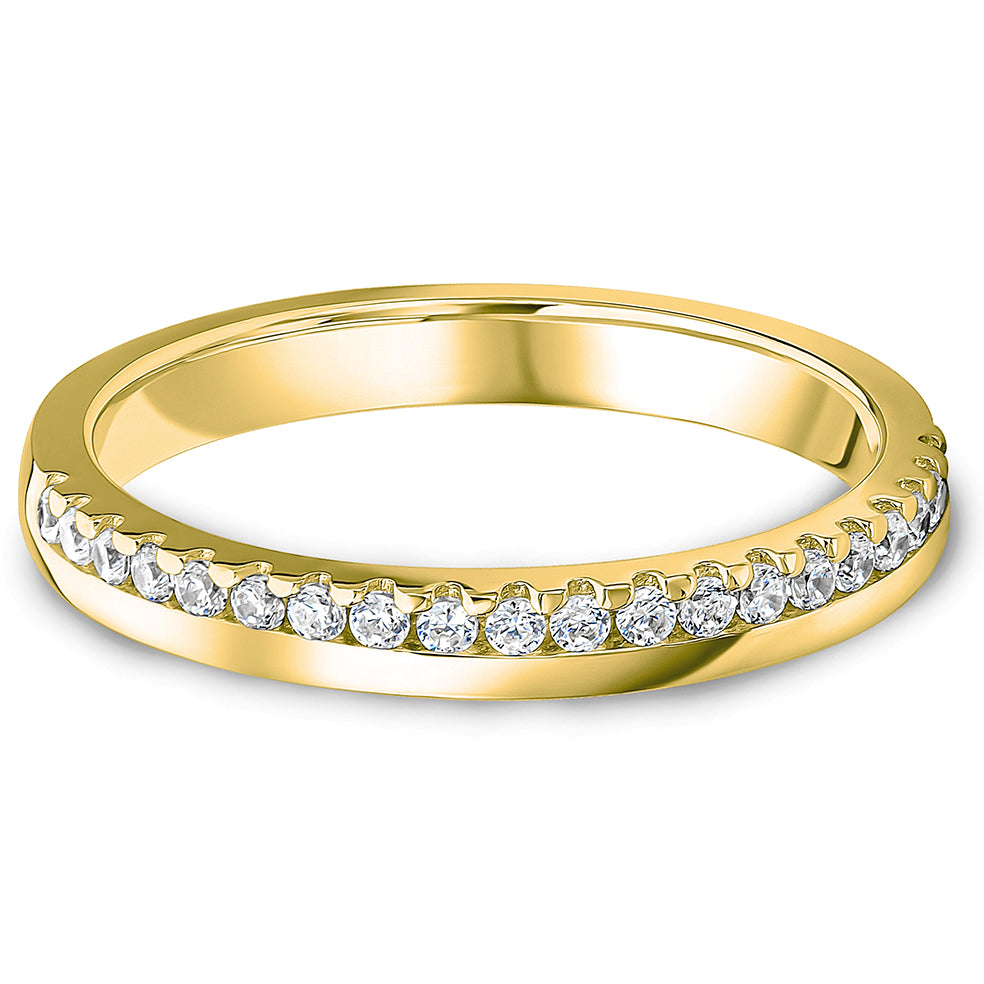 Offset Claw Set Brilliant Cut Diamond Wedding Band | 0.33ct