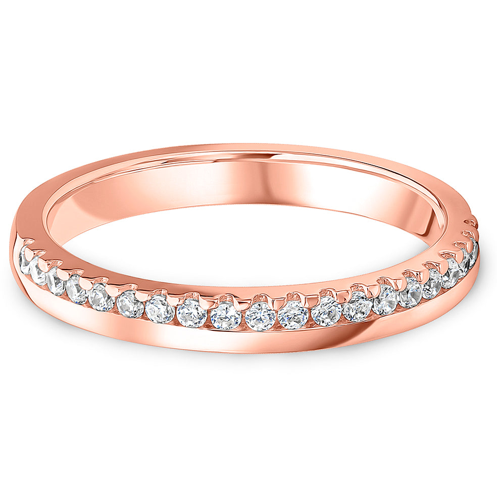 Offset Claw Set Brilliant Cut Diamond Wedding Band | 0.33ct
