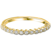 Milgrain Bezel Set Brilliant Cut Diamond Wedding Band | 0.15ct