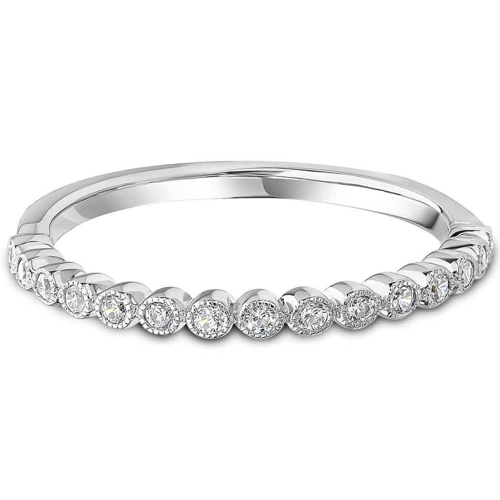 Milgrain Bezel Set Brilliant Cut Diamond Wedding Band | 0.15ct