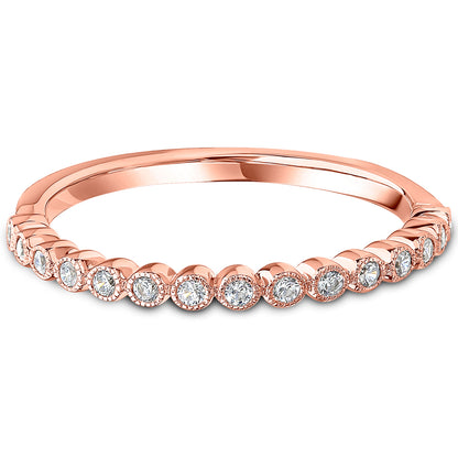 Milgrain Bezel Set Brilliant Cut Diamond Wedding Band | 0.15ct