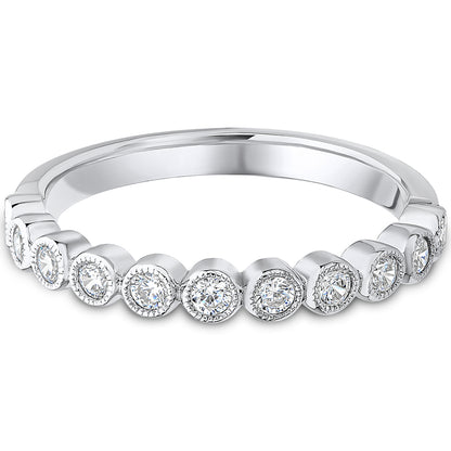 Milgrain Bezel Set Brilliant Cut Diamond Wedding Band | 0.33ct