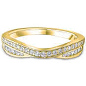 Entwined Brilliant Cut Diamond Double Row Wedding Band | 0.25ct