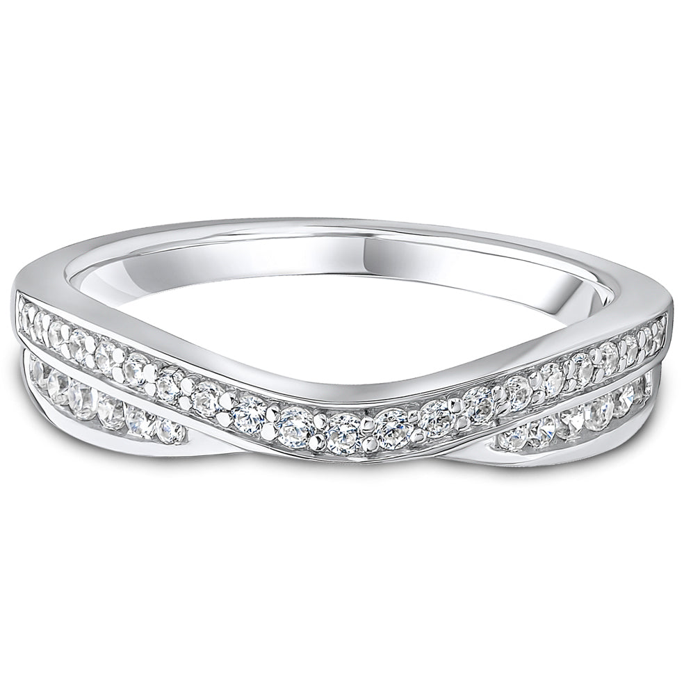 Entwined Brilliant Cut Diamond Double Row Wedding Band | 0.25ct