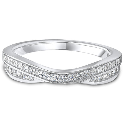Entwined Brilliant Cut Diamond Double Row Wedding Band | 0.25ct