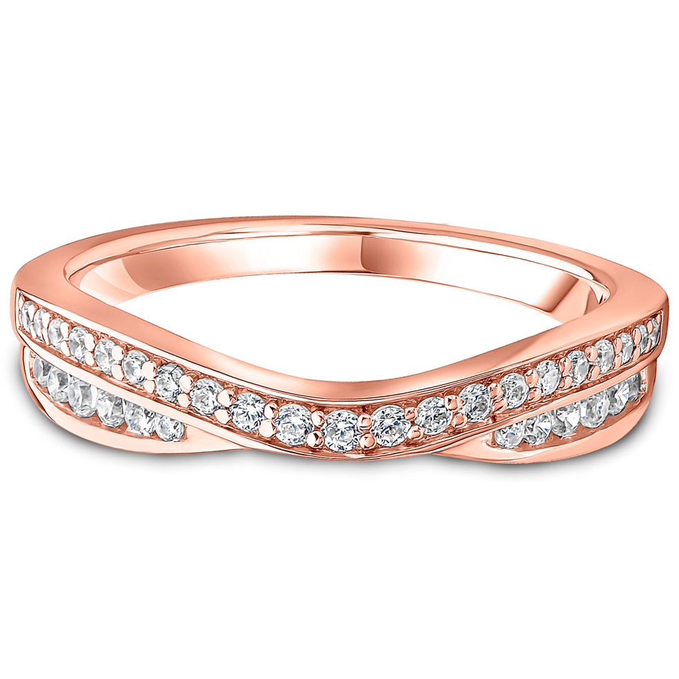 Entwined Brilliant Cut Diamond Double Row Wedding Band | 0.25ct
