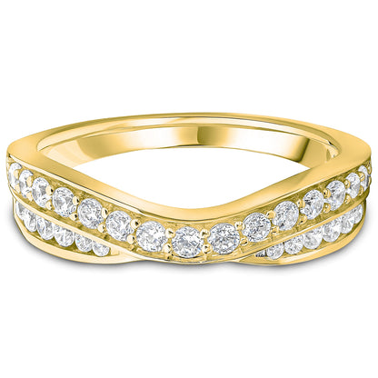 Entwined Brilliant Cut Diamond Double Row Wedding Band | 0.50ct