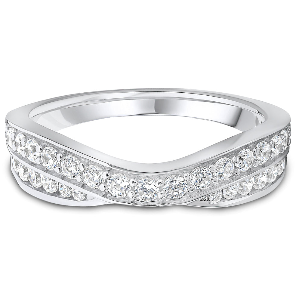 Entwined Brilliant Cut Diamond Double Row Wedding Band | 0.50ct