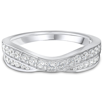 Entwined Brilliant Cut Diamond Double Row Wedding Band | 0.50ct