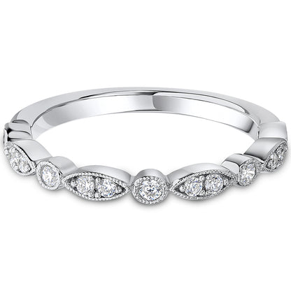 Milgrain Bezel Set Brilliant Cut Diamond Wedding Band | 0.23ct
