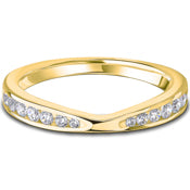 Channel Set Brilliant Cut Diamond V-Shaped Curved Wedding Band | 0.33ct