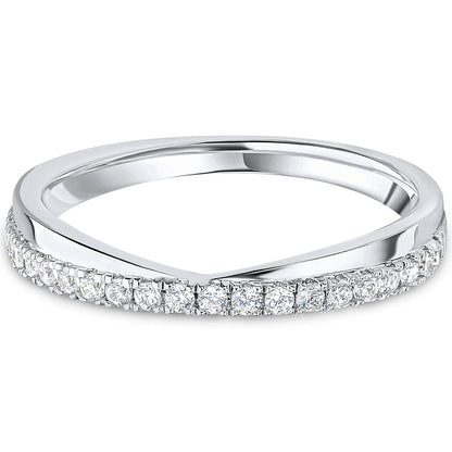 Micro Offset Brilliant Cut Diamond V-Shaped Wedding Band | 0.20ct