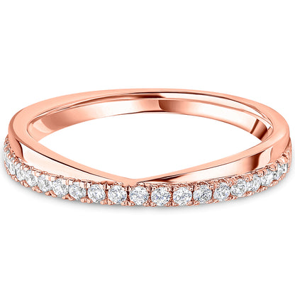 Micro Offset Brilliant Cut Diamond V-Shaped Wedding Band | 0.20ct