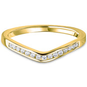 Channel Set Brilliant Cut Diamond Curved Wedding Band | 0.10ct