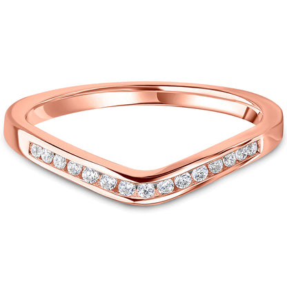 Channel Set Brilliant Cut Diamond Curved Wedding Band | 0.10ct